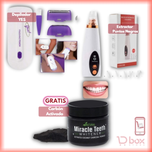 Box Piel Impecable (Depilador YES + Extractor Puntos Negros + Carbón Activo